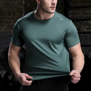 Custom Workout Gym Clothing Manufacturer Compression Athletic Shirt Quick Dry <b>Polyester</b> Spandex Embroidery Heat Transfer Factory - Product Image 1