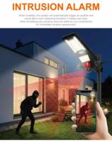 Lampe solaire LED de rue avec caméra 450W, système 3 objectifs 4 caméras 8000W V380Pro Eseecloud pour cour et allée domestiques