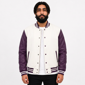 Wholesale Custom College Varsity Jacket <b>Stand</b> Collar Front Logo Heavy <b>Weight</b> Eco-Friendly 100% Wool <b>for</b> US Streetwear Brands - Product Image 5