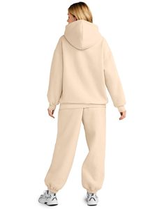 Ensemble de survêtement oversize pour femmes, 2 pièces, sweat à capuche et pantalon de jogging ample, vente en gros OEM - Product Image 3