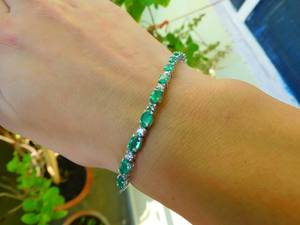 จี้รูปไข่มรกตธรรมชาติแบบคลาสสิกสเตอร์ลิงหรูหราหรูหราหรูหราของขวัญหรูหราสำหรับผู้หญิง - Product Image 5