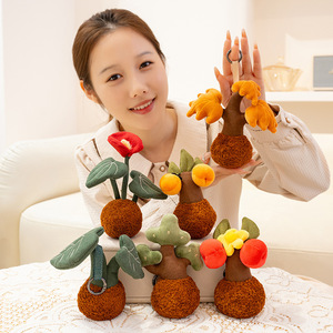 Porte-clés en peluche mignon en forme de plante, modèles variés (fleur, fruit et <span class=keywords><strong>arbre</strong></span>), breloques animaux en peluche pour sac, sac à dos et cadeau pour enfants - Product Image 2