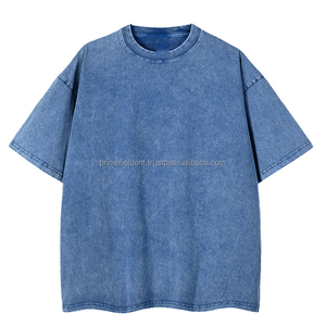 Men's Tie Dye Short Sleeve O-Neck T-<b>Shirt</b> Regular Fit Knitted Cotton Casual Solid Color Blue - Product Image 3
