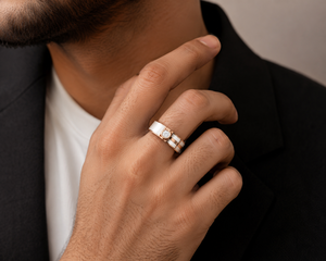 Bague solitaire à sertissage clos avec diamant de laboratoire taille brillant |   GHLAM JEWEL Bague de mariage pour homme plaquée or rose 14 carats, certifiée IGI, cadeau idéal pour les fêtes - Product Image 3