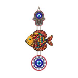 Decoración de Pared con Forma de Pez en MDF Multicolor con Protección Contra el Mal de Ojo para la Entrada del Hogar, Decoración Vastu - Product Image 5