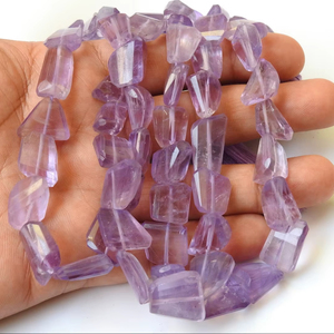 Cuentas de Piedra Suelta de Amatista Rosa Natural Facetada, Tipo Pepita, Hilo de 8 Pulgadas, Aprox. 15 a 10 mm de Largo, Suministros para Mayoristas - Product Image 3