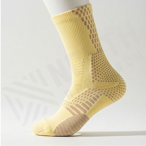 Yellow Crew <b>Socks</b> Breathable Knitted Polyester Spandex Running Athletic <b>Socks</b> for Adults Summer Sport Wear - Product Image 3