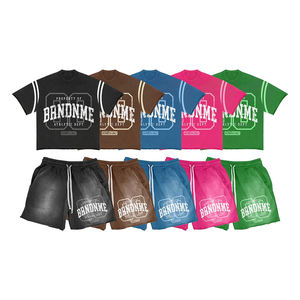 Conjunto de camisetas de algodón para hombre 2026 |   Camiseta y Pantalones Cortos Lisos Transpirables |   Conjunto Deportivo con Estampado DTG OEM - Product Image 2