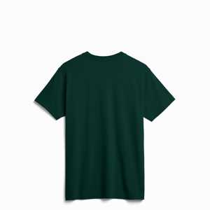 Camiseta de Algodón Personalizada OEM ODM al por Mayor, Cuello Redondo, Manga Corta, Unisex, Verde Oscuro, Fabricación de Ropa en Blanco - Product Image 5