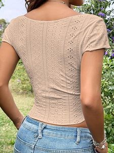 Women Western Wear Summer <b>Top</b> Lightweight Breathable Stylish Casual Outfit - Product Image 3