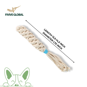 Jouet pour chien en corde de coton tressée avec pompons, conçu pour la mastication, le tirage, le soulagement du stress et les séances de jeu interactives quotidiennes - Product Image 3