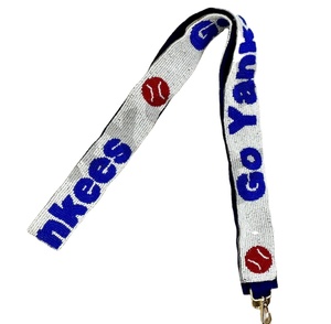 Go Yankees personalizado oro blanco semilla cuentas bolsa correas 'Hook Em Horns' accesorio de moda correa de monedero con cuentas - Product Image 1