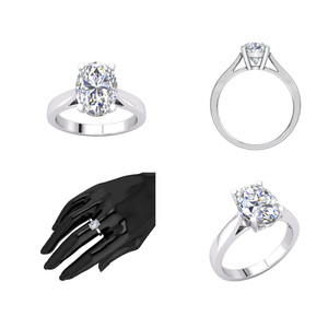 Anillo de Compromiso y Boda de Lujo Divya Creations para Mujer, con Diamante Cultivado en Laboratorio, Corte Brillante, Plata 925, Baño de Rodio, 2.08ct, Certificado IGI - Product Image 2