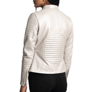 Anti-wrinkle Quick Dry Anti-pilling New Design Women Leather Jacket Best Manufacturing Soft Manufacturing Women Leather Jacket - Product Image 3