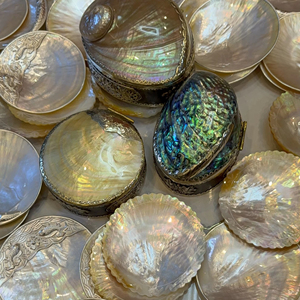 จานมุกทรงกลมขอบเงิน/ทอง - จานมุกทรงกลมขอบทองแดงทองคำขาวเบลูก้าสเตอร์เจียน - Product Image 1