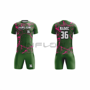 Custom Unisex Adult Soccer Jersey Set Football Shirts Breathable Short Sleeve V-neck High Quality Eco-Friendly 100% Polyester - Product Image 3