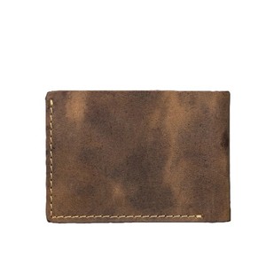 Men's <b>Brown</b> Bifold <b>Wallet</b> Vintage Billfold Custom Logo Multi Card Slots Pocket Snap Button Coin Purse Leather Cash Holder Crunch - Product Image 3