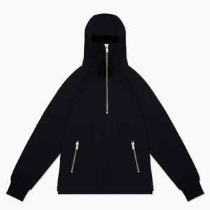 Sudadera con Capucha Oversize para Hombre, Estilo Hip Hop, Negra, con Diseño de Puntos de Diamantes de Imitación, Casual, Manga Larga, Personalizable, OEM - Product Image 3