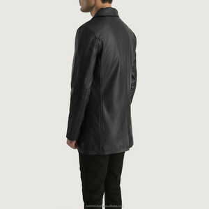 เสื้อแจ็คเก็ตหนังวัวแท้เนื้อทรายละเอียด ทรงหลวม สไตล์สปริง หนังธรรมชาติแบบกึ่งอะนิลีน ตะเข็บเย็บแบบสไลท์ สีดำเข้ม - Product Image 2