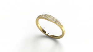 Luxury 18K Gold Pave Round Diamond <b>Ring</b> Curved <b>Stacking</b> Band Eternity Band <b>Stacking</b> Engagement <b>Ring</b> Fine Jewelry Gift for Women - Product Image 2