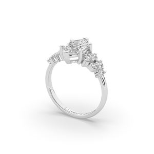 Bague de fiançailles minimaliste légère et unique en or 14 carats avec diamant de laboratoire taille marquise brillant de 2,00 carats pour femme - Product Image 5