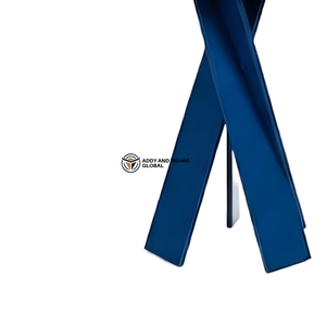 Modern Blue Iron Metal <b>Stool</b> with Crossed Legs Round Top Contemporary Designer Side <b>Stool</b> Industrial Seating for Home - Product Image 5