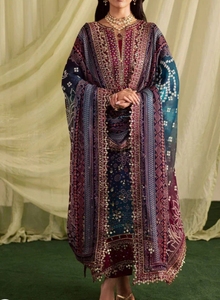 Ensemble Anarkali en soie marron brodé avec palazzo et dupatta pour femmes, shalwar kameez - Product Image 6