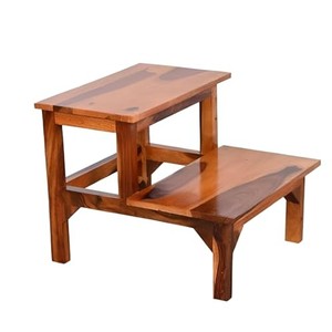 Sheesham Wood Handcrafted <b>Step</b> <b>Stool</b> Wholesale | Indian Rosewood Carved Design - Product Image 5