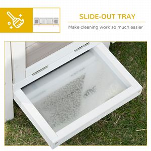 Conigliera bianca per interni con vassoio estraibile divisa in gabbia per coniglietti e mobili per animali domestici per la casa delle cavia - Product Image 6