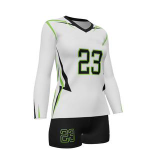 Custom Women Long Sleeve <b>Volleyball</b> Jersey <b>Set</b> Quick Dry Breathable Sublimation Team Uniform OEM ODM Wholesale Supplier - Product Image 6