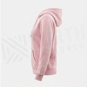 Sudadera con capucha extragrande para mujer, con cremallera completa, estampado digital frontal personalizado, efecto desgastado por el sol, forro polar, lavado ácido y anti-bolitas, ideal para invierno. - Product Image 3