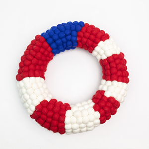 Corona Decorativa Patriótica de Fieltro y Lana para la Puerta Principal, Día de los Caídos y 4 de Julio, con Diseño de Estados Unidos - Product Image 3