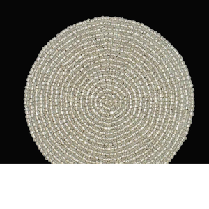 Unique Embroidery <b>Beaded</b> Fabric <b>Coaster</b> Classic Style Custom Diameter Custom Thickness Eco-Friendly High Durable Home Hotel - Product Image 5