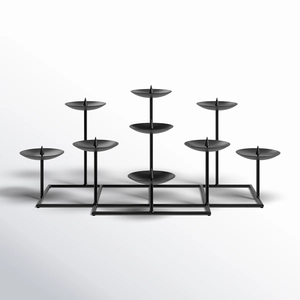 Élégant porte-bougie conique en métal argenté – Support à bougie vintage en aluminium poli pour centres de table de mariage de luxe - Product Image 1