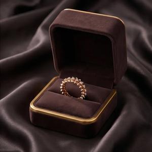 Bague en laiton plaqué or rose avec zircon à pointes, bijou géométrique punk pour cadeau de fête - Product Image 4