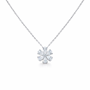 Collier pendentif fleur en or massif 14 carats avec diamant en forme de poire de 15 carats certifié IGI, cultivé en laboratoire, serti à griffes, pour femme, tendance - Product Image 4