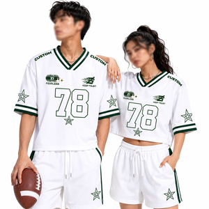 Vente en gros usine – Nouveau design unisexe de maillot de football américain, coupe courte, tenue d'équipe respirante, t-shirt de sport personnalisé sublimé – Fournisseur - Product Image 1