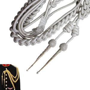 Handmade Aiguillette <b>Braided</b> <b>Cord</b> Silver Thread Wire Ceremonial Uniform Cosplay Shoulder <b>Cord</b> - Product Image 6