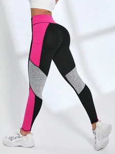 Women's Yoga <b>Leggings</b> Mid Waist Solid <b>Pattern</b> High Elastic Breathable Compression Pants for Gym Fitness - Product Image 5