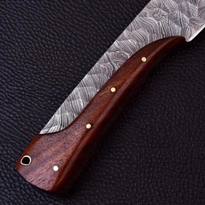 Couteau de chef en acier damas forgé à la main, manche en bois, style japonais, couteau de cuisine pour droitier - Product Image 2