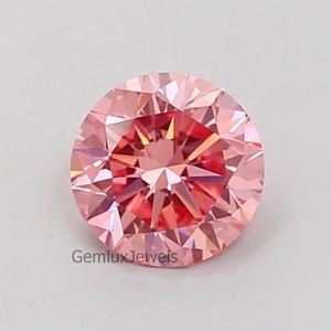 Diamant rose vif fantaisie de 5,5 carats, taille brillant ronde, créé en laboratoire, clarté VS, certifié IGI, pierre non montée pour bijoux - Product Image 1