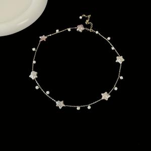 Collar de Perlas de Agua Dulce Barrocas, Cuentas Naturales Resistentes con Diseño de Estrellas Irregulares, Collar Tentación Cielo Estrellado - Product Image 3