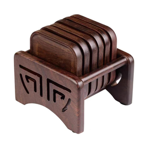 Natural Solid Wood Tea Coasters Hand Carved Wooden Drink Coasters Simple Modern <b>Table</b> <b>Protectors</b> for Tea Coffee Cups Mugs - Product Image 2