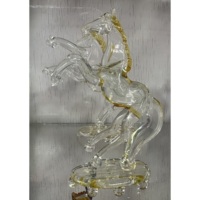 Figura de Caballo de Vidrio Soplado a Mano - Diseño Elegante y Duradero para Decoración del Hogar, Edición Día de la Tierra y Año Nuevo