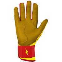 Gant de frappeur de baseball en cuir véritable Bruce Bolt avec longues sangles et fermeture auto-agrippante, ambidextre, durable et respirant, vente en gros