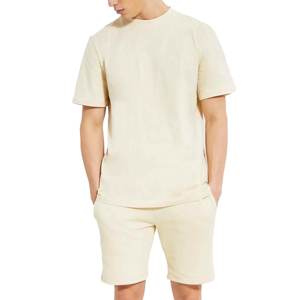 Ensemble T-shirt et short pour homme en coton 100% lourd, à manches courtes, imprimé sur mesure, délavé à l'acide, respirant - Product Image 1
