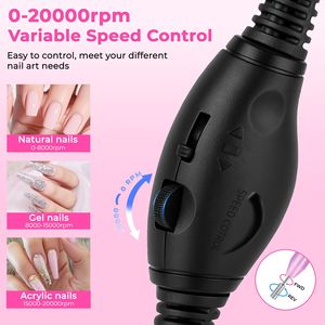 Kit Trapano Elettrico Portatile Professionale per Unghie, Lima per Manicure e Pedicure Brushless con Punte Abrasive per Unghie in Acrilico e Gel - Product Image 3