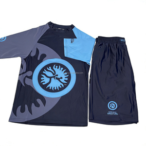 Custom Men MMA Rash Guard and Fight <b>Shorts</b> Set Sublimation Print No Gi Jiu Jitsu <b>Grappling</b> Training Uniform - Product Image 6