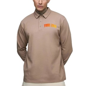 เสื้อโปโลแขนยาวผู้ชาย ผ้าฝ้าย ระบายอากาศได้ดี สไตล์ลำลอง โลโก้ด้านหน้า พิมพ์ลายด้วยความร้อน เสื้อโปโลสำหรับตีกอล์ฟ - Product Image 4