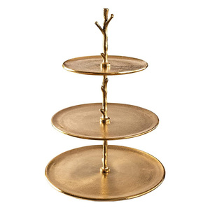 Designer Gold Metal Cake Display Pedestal with Sophisticated Luxury Appeal - Product Image 3